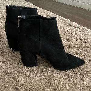 Vince Camuto Suede Bootie with Zipper on Heel